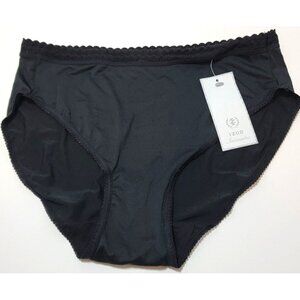 Izod Intimates Black Bikini Panties Size 6 / M Medium 1 Pair Lace New NWT